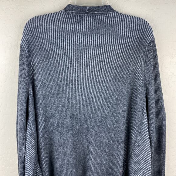 Chico’s Plaited Ribbed Drape Open Front Cardigan Size 2 Womens Size L Cozy Warm - Picture 6 of 11